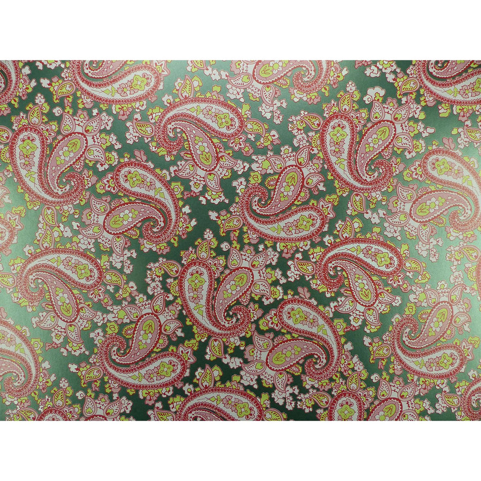 Racing Green Backed Pink Paisley Paper Guitar Body Decal - 420x295mm