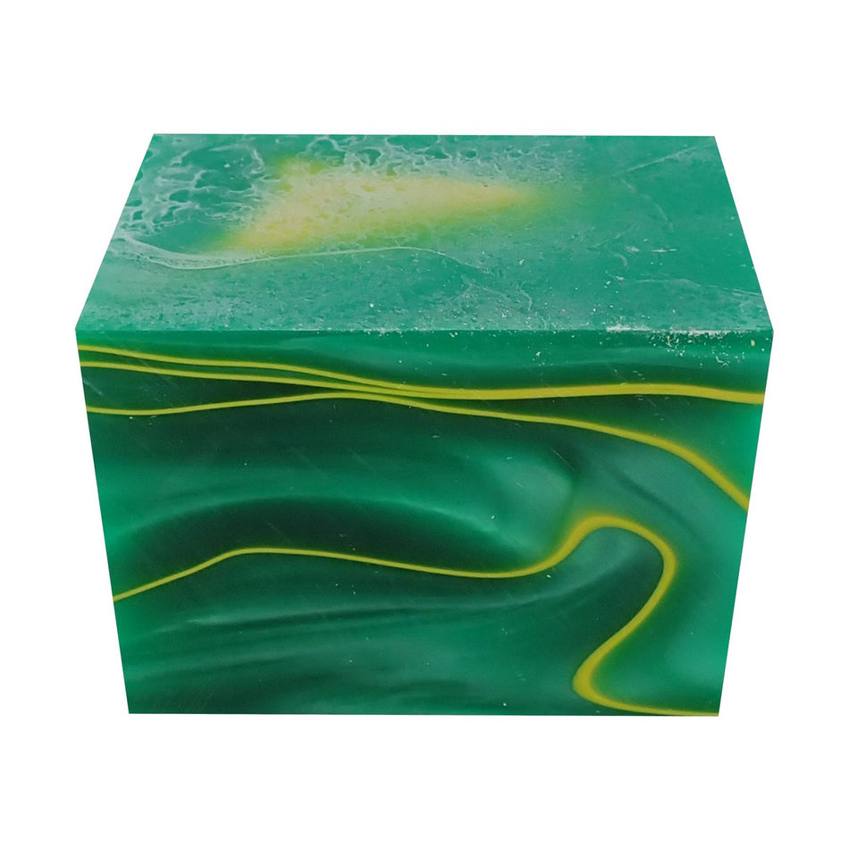 Green Bay Abstract Kirinite Acrylic Block - 64x42x42mm