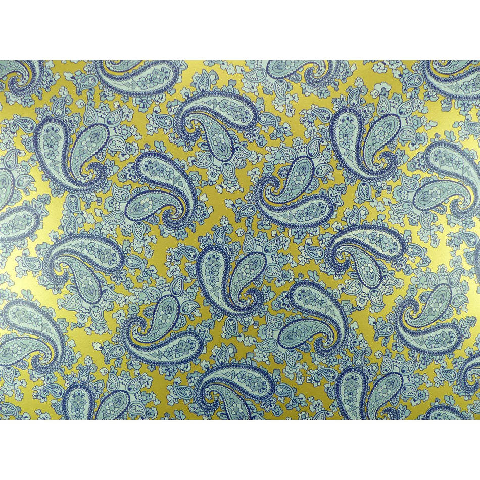 Rich Gold Backed Blue Paisley Paper Guitar Body Decal - 420x295mm