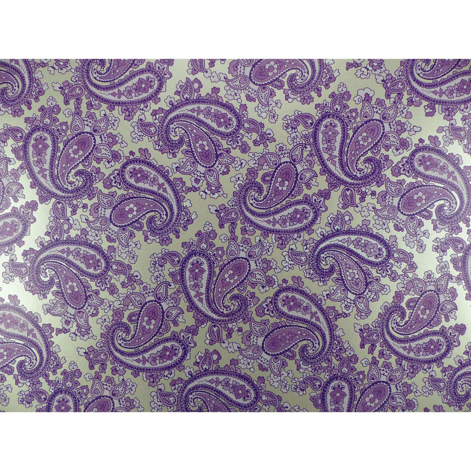 Silver Backed Purple Paisley Paper Guitar Body Decal - 420x295mm