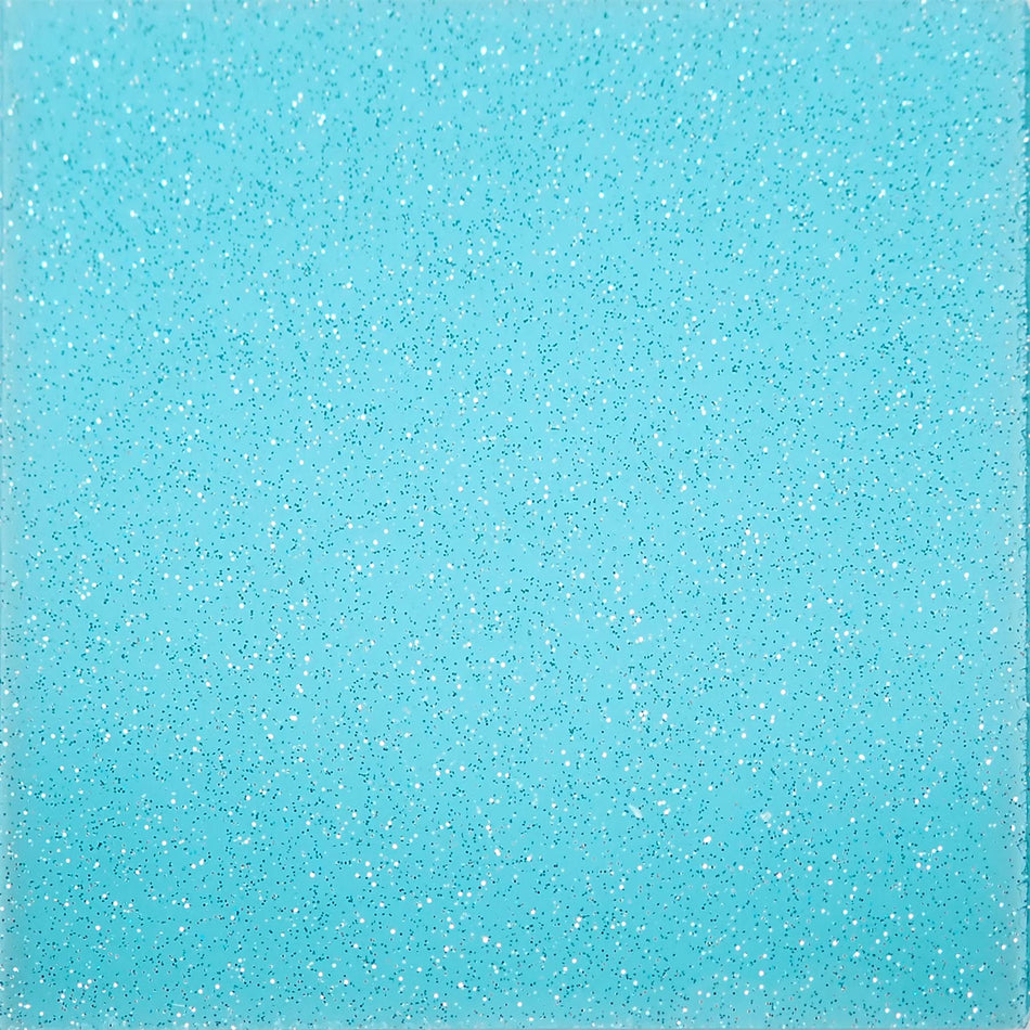Blue Transparent Glitter Acrylic Sheet - 300x200x3mm