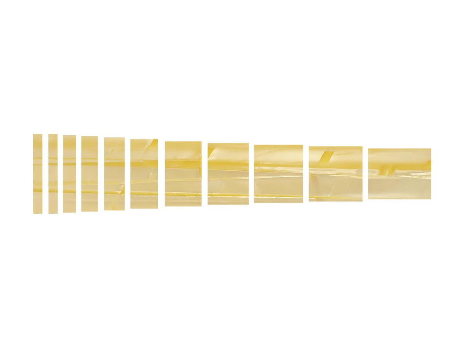 Select Yellow Vintage Pearloid Celluloid Block Guitar Fretmarker Inlay Set - Set of 11, Rectangle