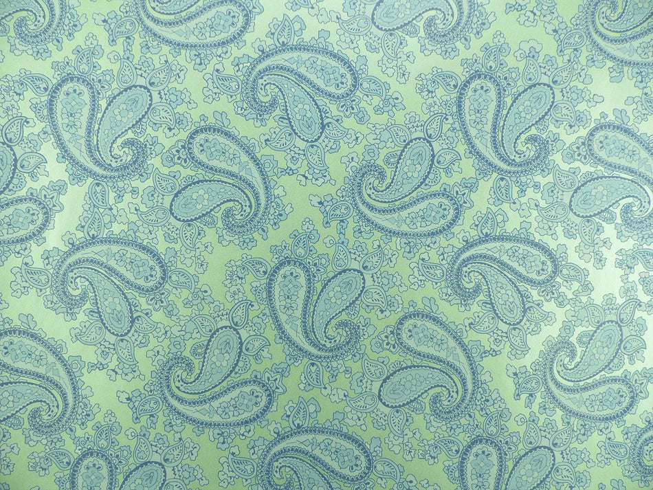 Mint Green Backed Powder Blue Paisley Paper Guitar Body Decal - 420x295mm