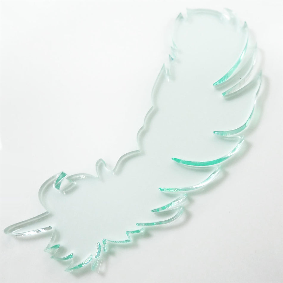 Glass Look Cast Acrylic Feather Decorations, 100mm (Style 5) (Pack of 3)