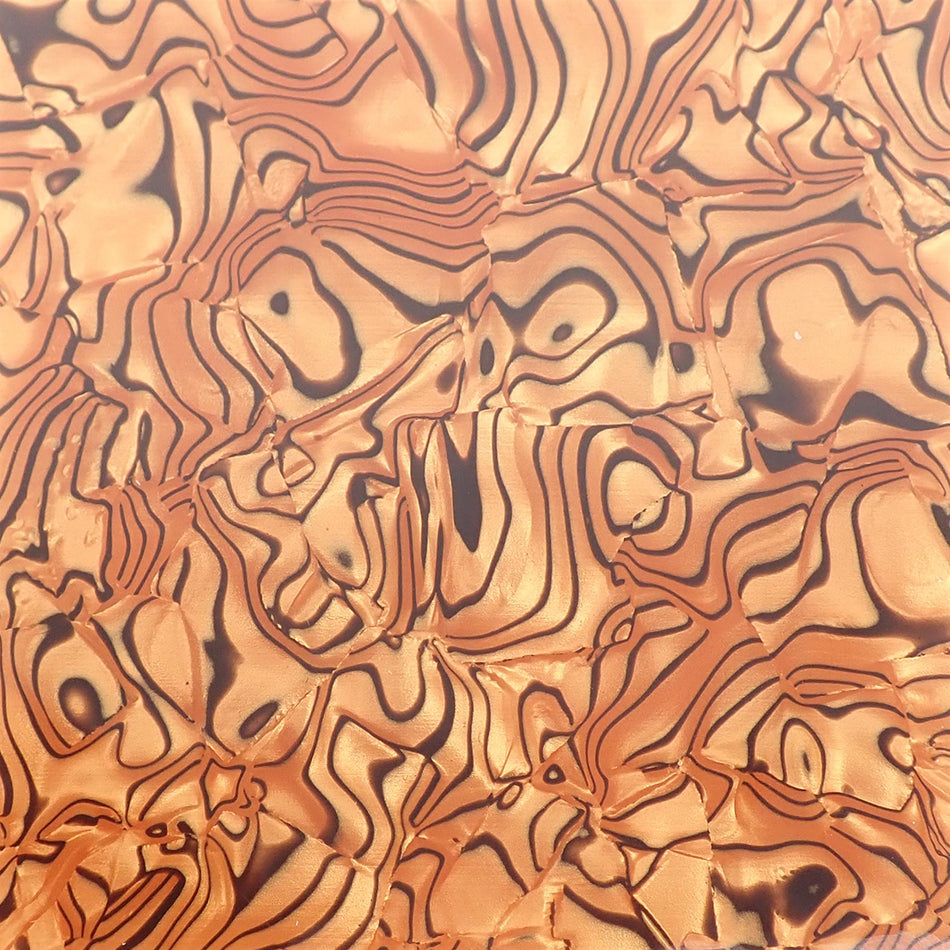 Brown Tiger Shell Celluloid Laminate Acrylic Sheet - 300x200x3mm