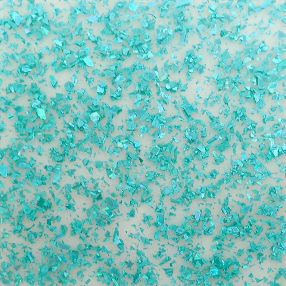 Turquoise Transparent Chunky Glitter Acrylic Sheet - 98x98x3mm