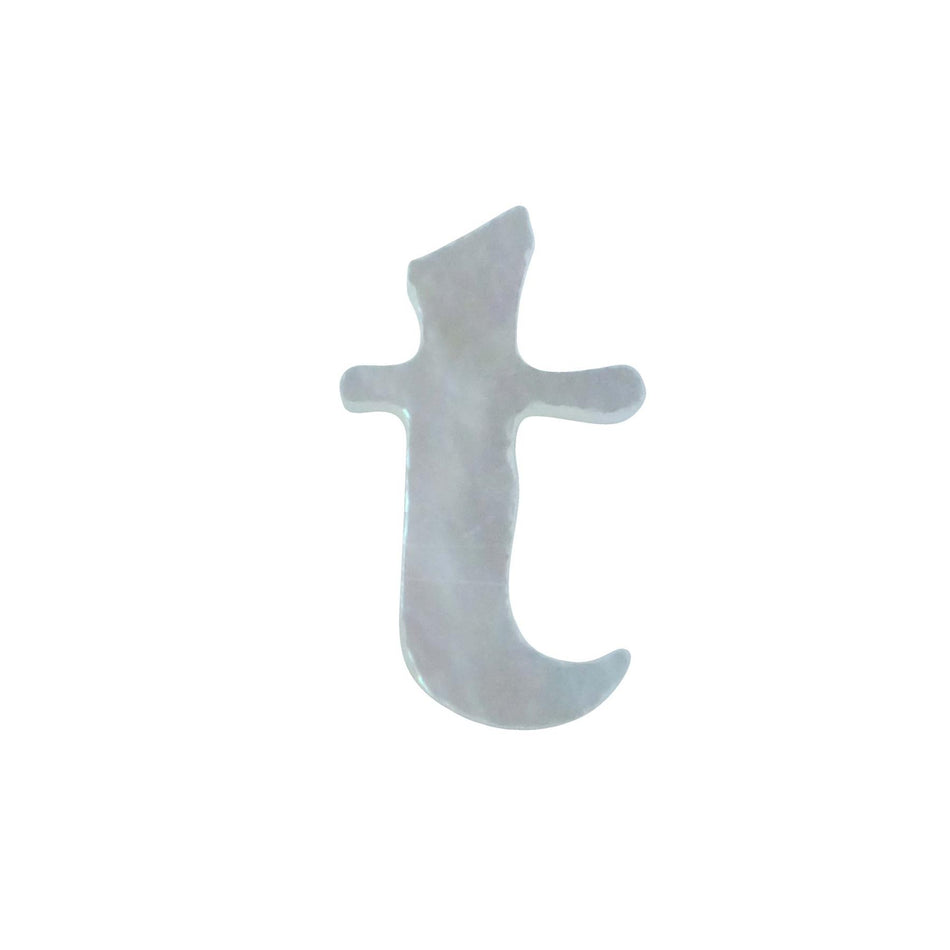 White Mother of Pearl Level 14 Druid Letter Inlay Lower Case T - ~15mm, Lower Case T