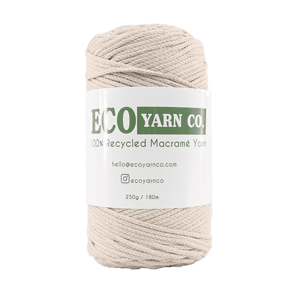 Beige Cotton/Polyester Macrame Yarn - 180M, 250g