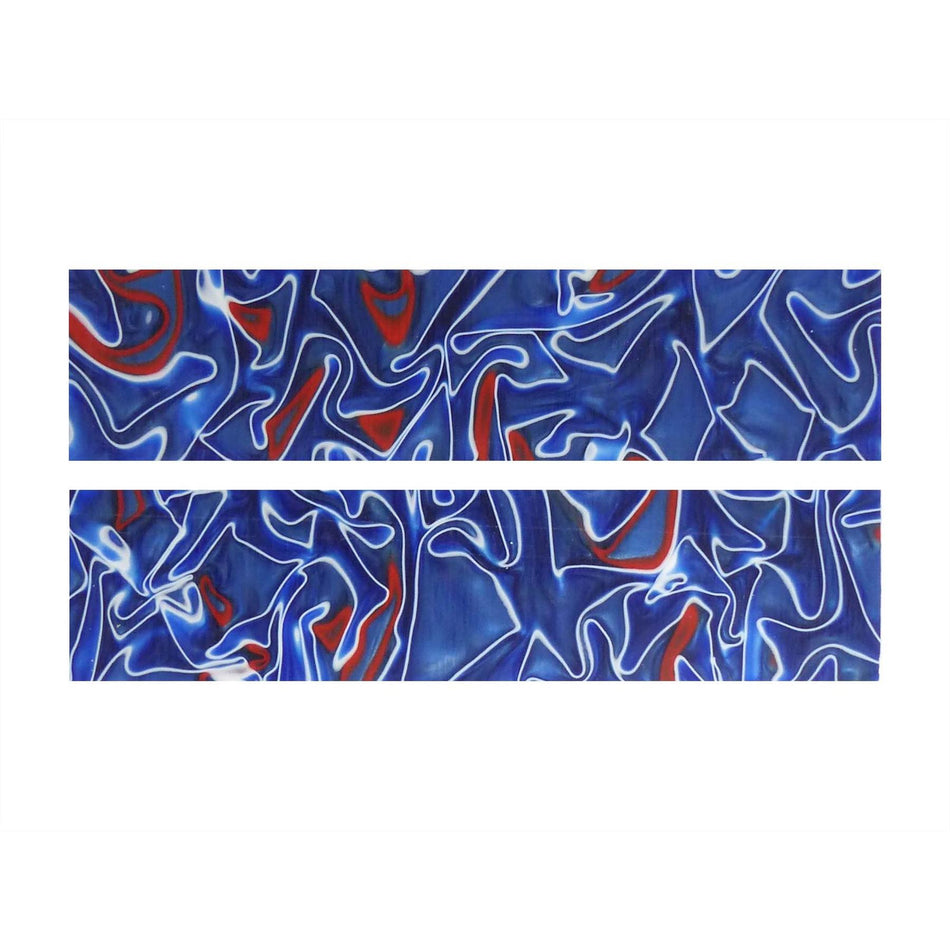 Patriot Blue/Red/White Abstract Kirinite Acrylic Knife Scales (Pair)