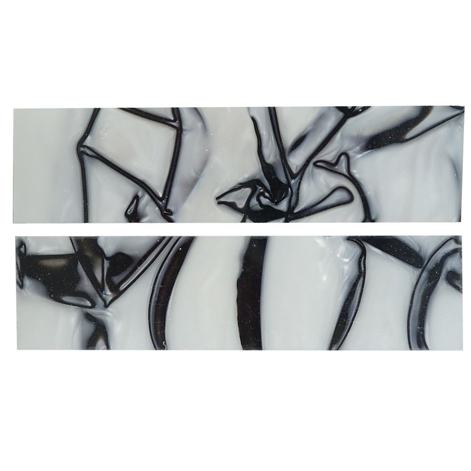 Black and White Pearl Kirinite Acrylic Knife Scales (Pair)