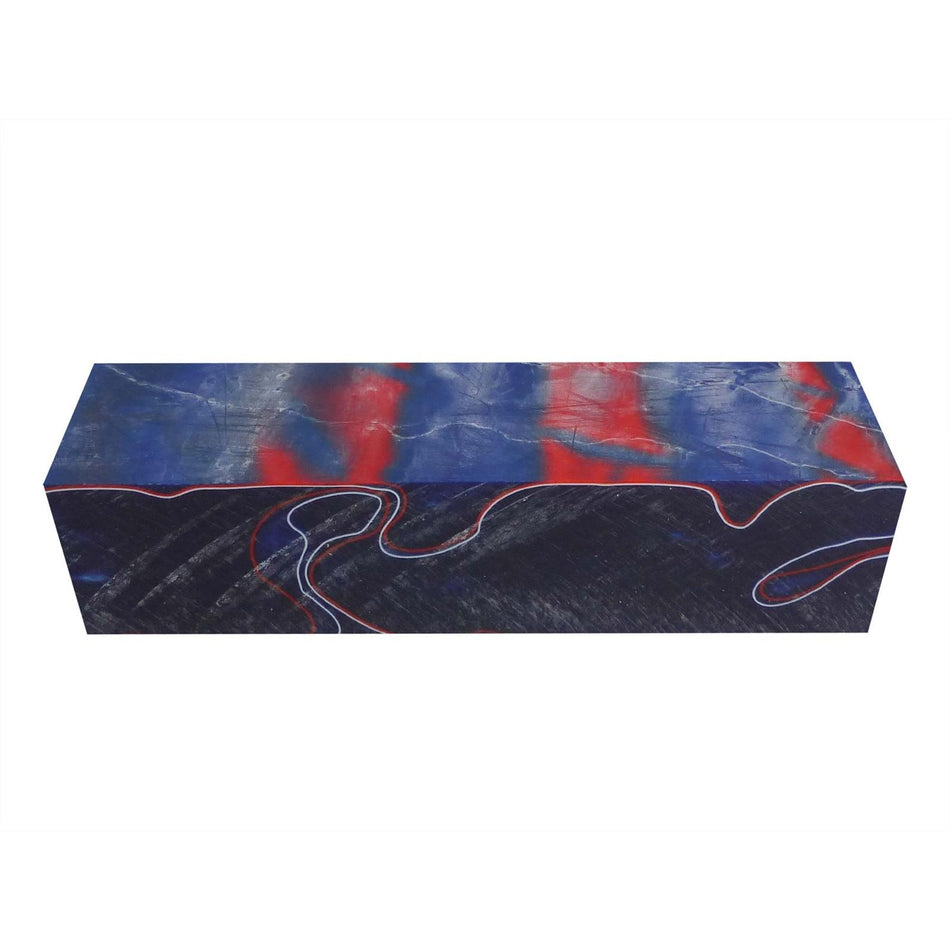 Patriot Blue/Red/White Abstract Kirinite Acrylic Knife Block - 150x40x31mm