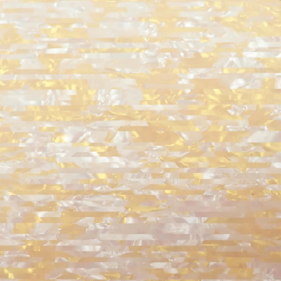 White and Gold Confetti Celluloid Laminate Acrylic Sheet - 300x200x3mm