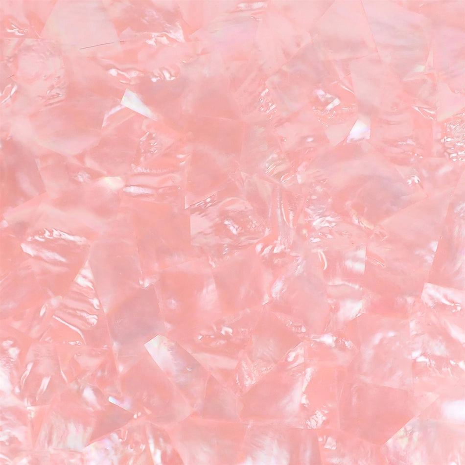 Pink Quartz White Mother of Pearl Varnished Laminate Shell Veneer - 200x200x0.3mm, Painted Backing