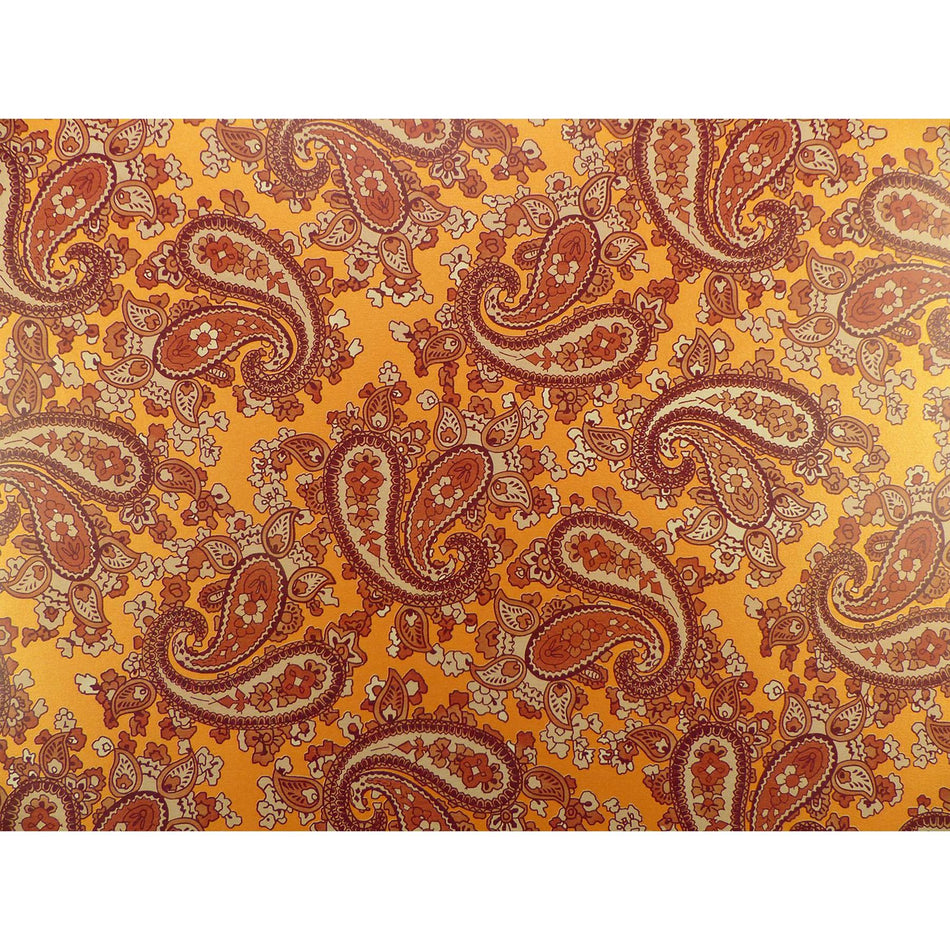 Orange Backed Brown Paisley Paper Guitar Body Decal - 420x295mm