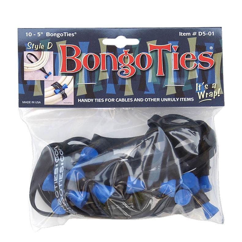 D501B Style D Azure Blue Tip Bongo Ties - 5", Pack of 10