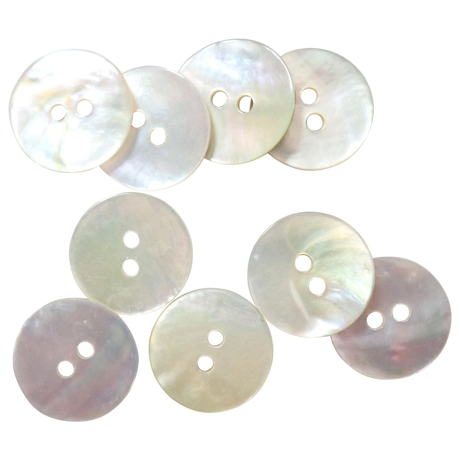Agoya Shell Button - 15x15x2mm, 12, Circle