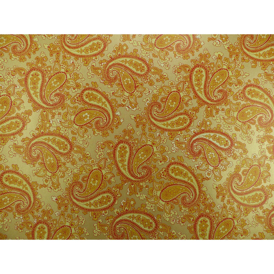 Bronze Backed Orange Paisley Paper Guitar Body Decal - 420x295mm