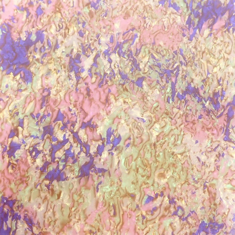 Pink Splatter Celluloid Laminate Acrylic Sheet - 98x98x3mm, Sample