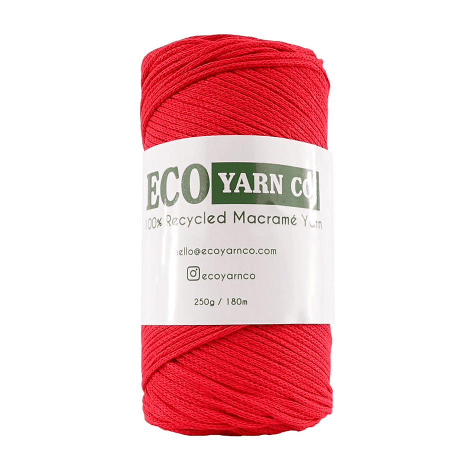 Red Cotton/Polyester Macrame Yarn - 180M, 250g