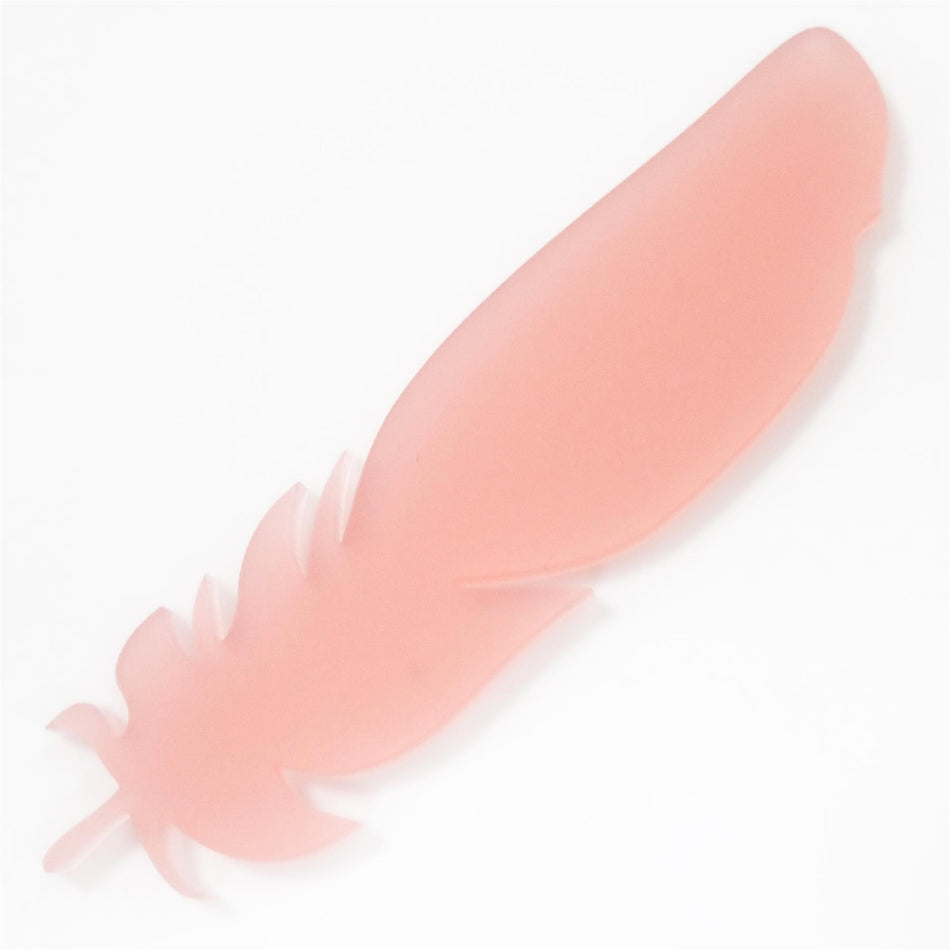 Blush Pink Acrylic Feather Decorations, 100mm (Style 1) (Pack of 5)