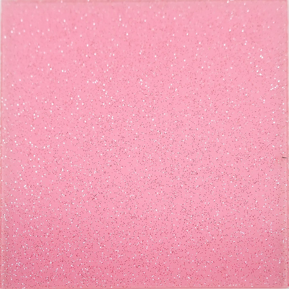 Pink Transparent Glitter Cast Acrylic Sheet (3mm thick)