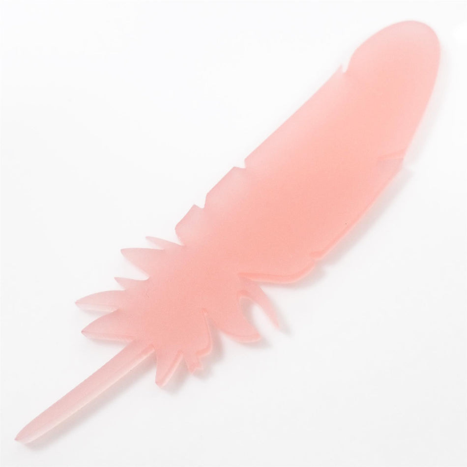 Blush Pink Acrylic Feather Decorations, 100mm (Style 10) (Pack of 6)