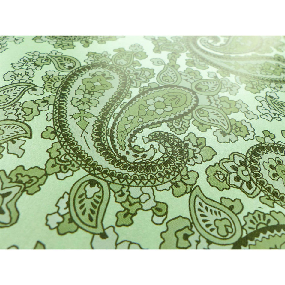 Mint Green Backed Racing Green Paisley Paper Guitar Body Decal - 420x295mm