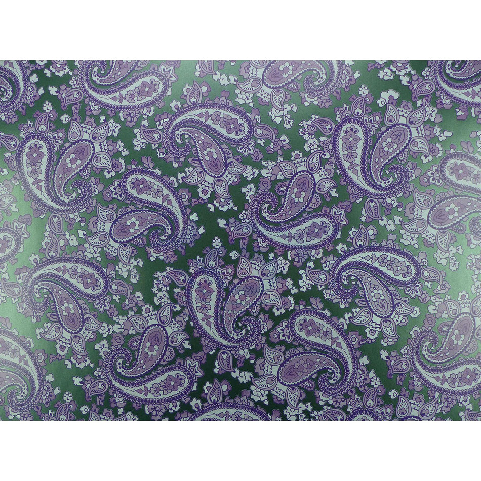 Racing Green Backed Purple Paisley Paper Guitar Body Decal - 420x295mm