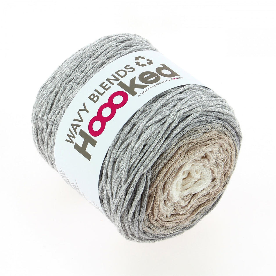 WB08 Wavy Blends Sandy Grey Recycled Cotton Yarn - 260M, 250g