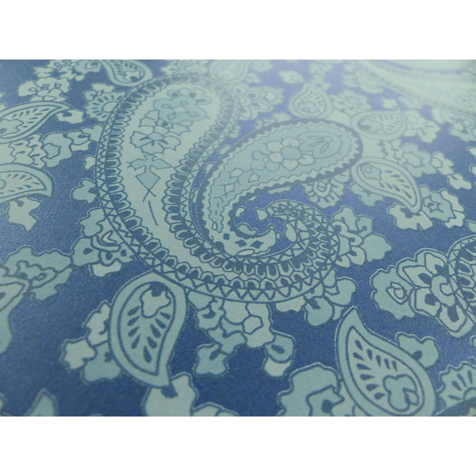 Midnight Blue Backed Powder Blue Paisley Paper Guitar Body Decal - 420x295mm