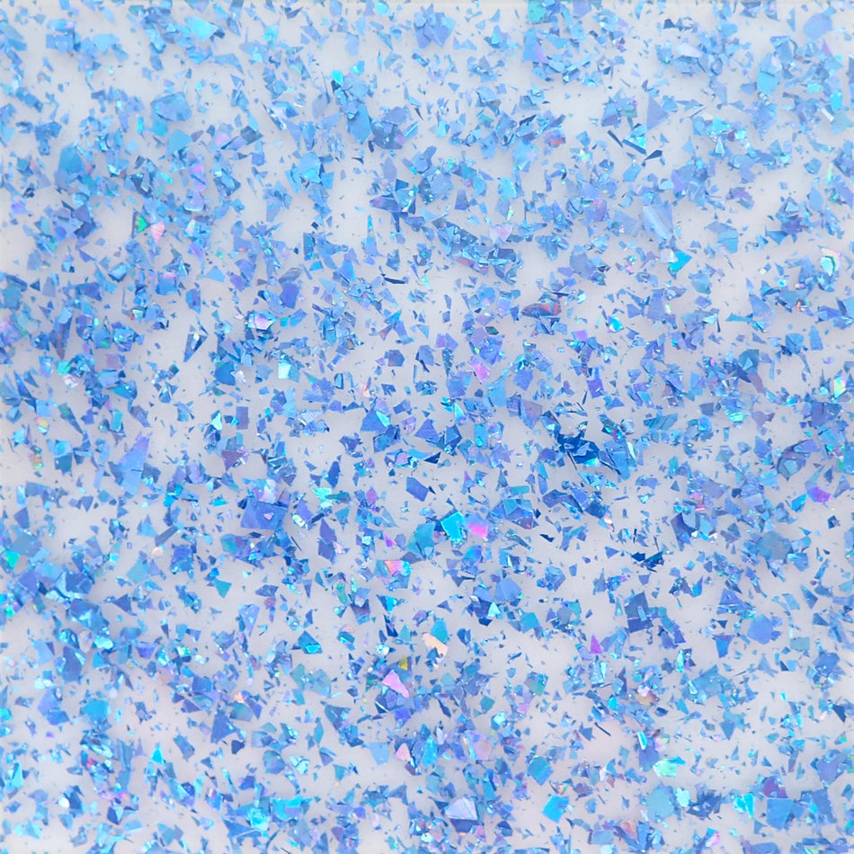 Blue Transparent Chunky Glitter Cast Acrylic Sheet (3mm thick)