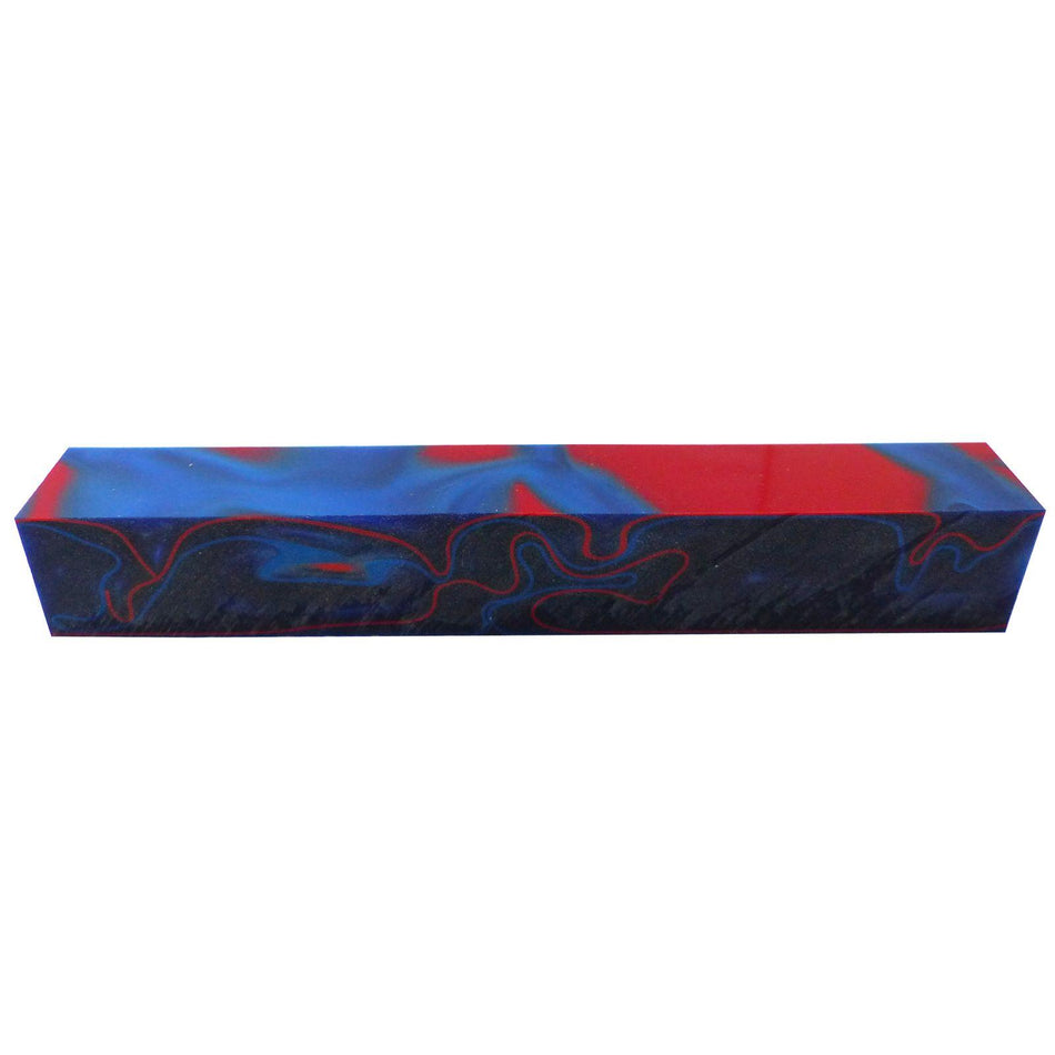 Kirinite Vivid Blue Abstract Kirinite Acrylic Pen Blank - 150x20x20mm, 6x3/4x3/4"