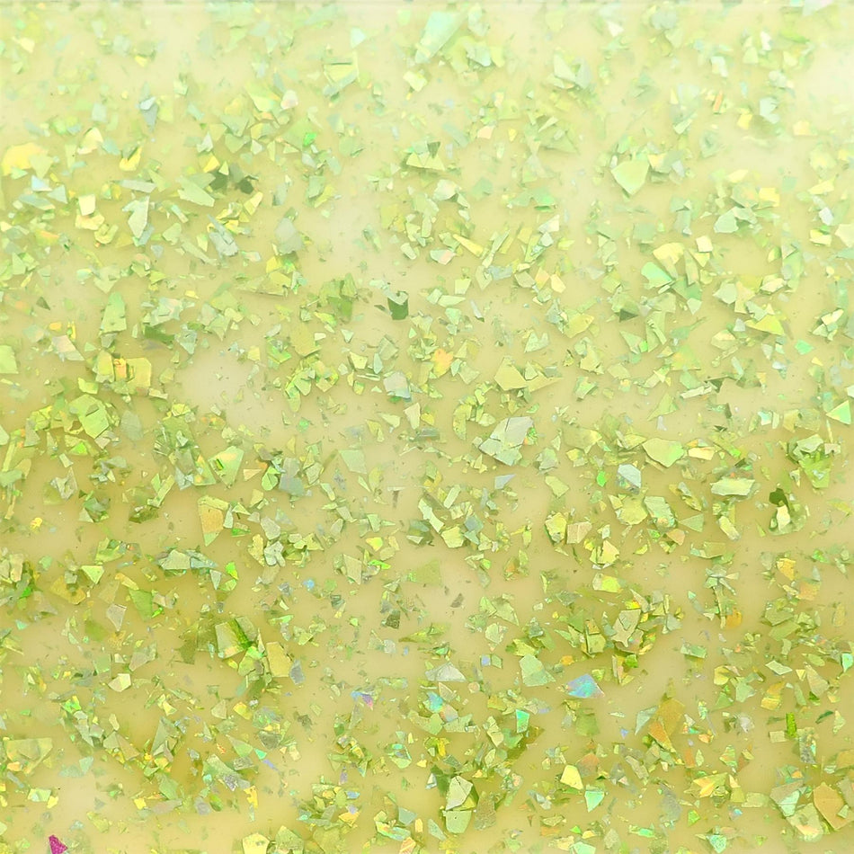 Green Transparent Chunky Glitter Acrylic Sheet - 98x98x3mm