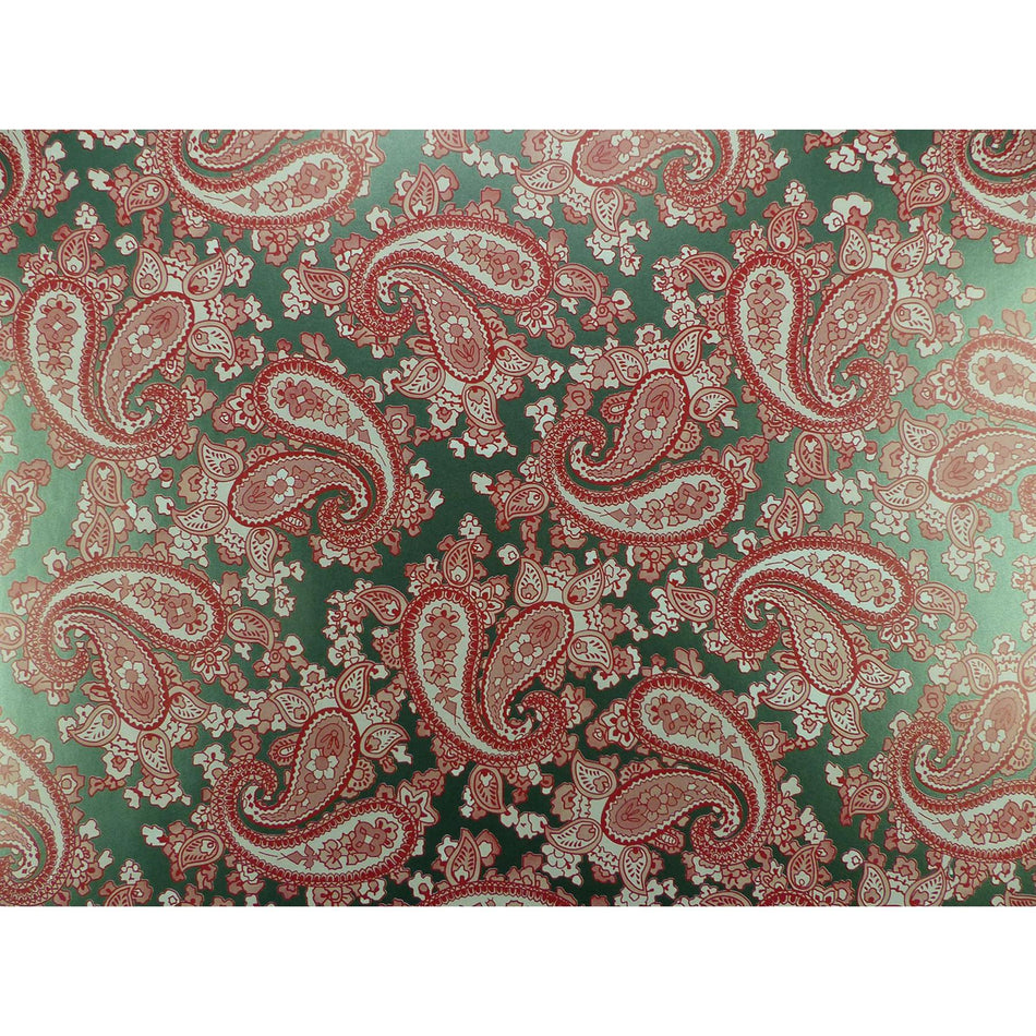 Racing Green Backed Red Paisley Paper Guitar Body Decal - 420x295mm