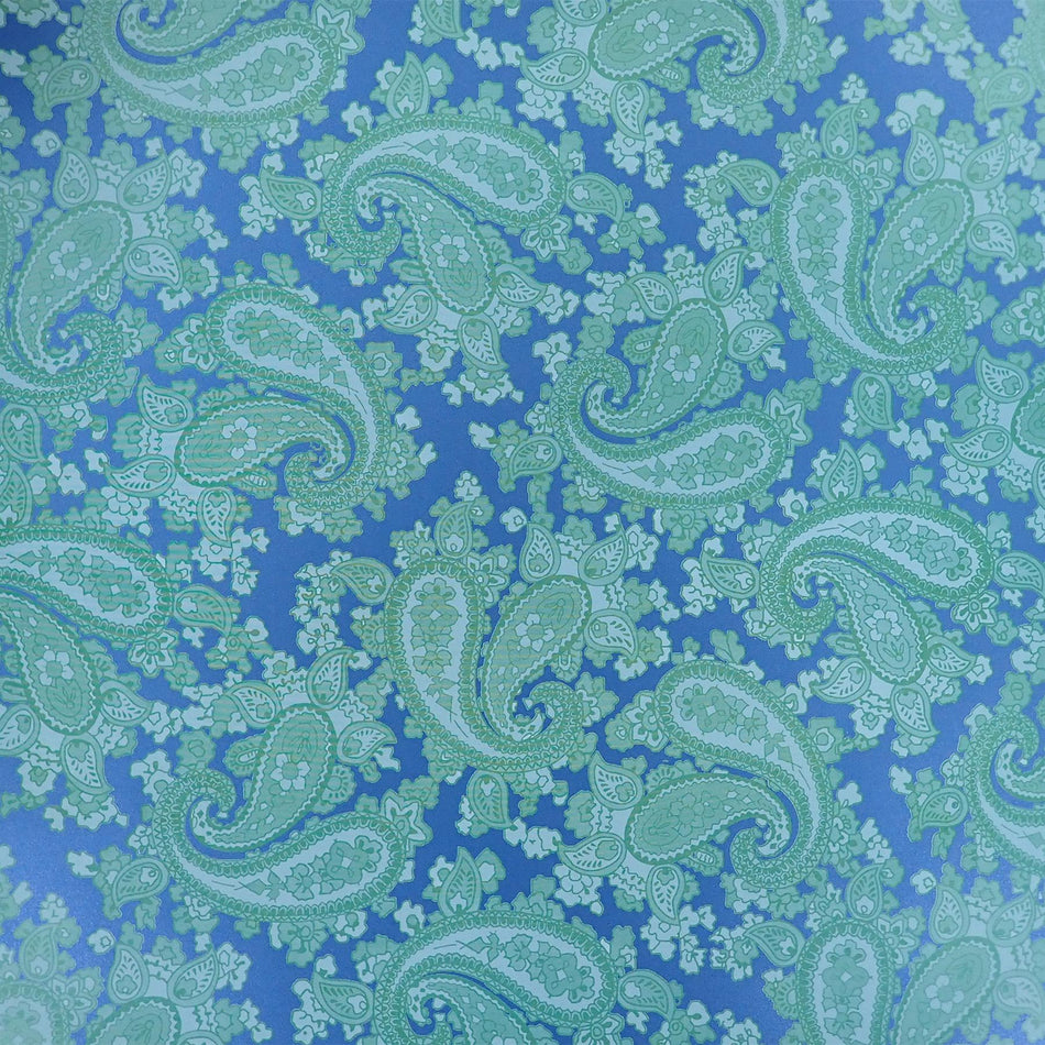 Blue Backed Surf Green Paisley Paper Guitar Body Decal - 420x295mm