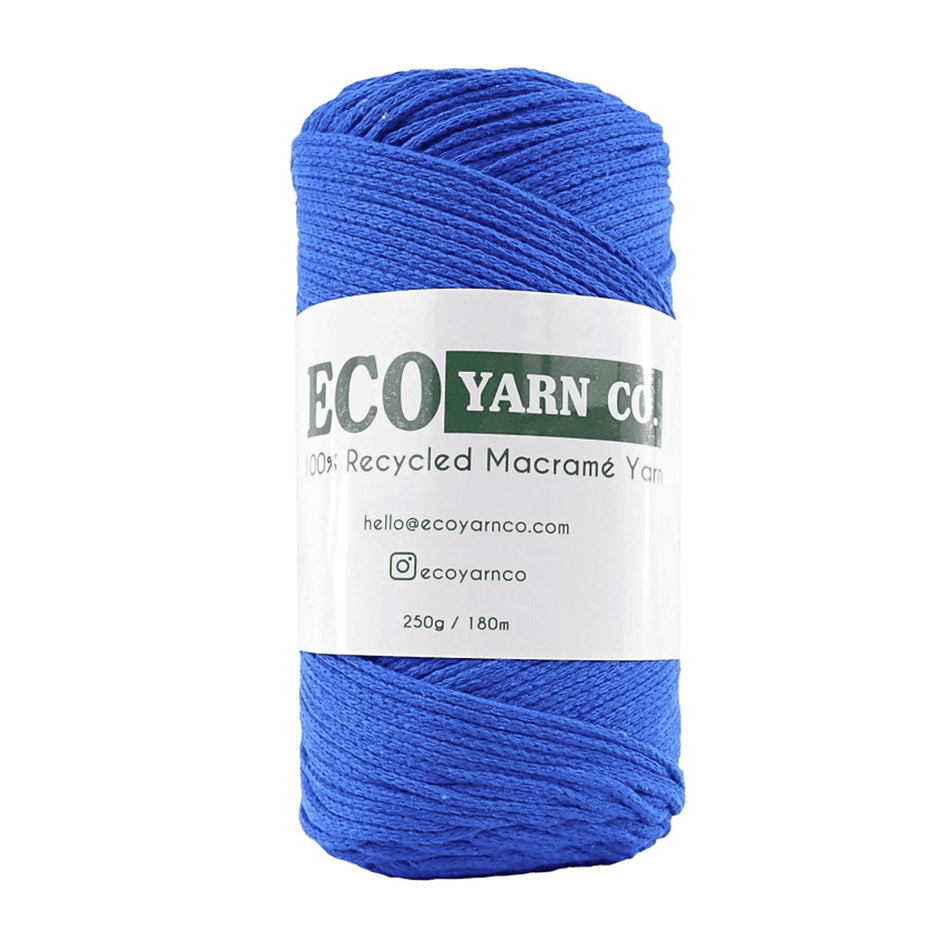 Flair Blue Cotton/Polyester Macrame Yarn - 180M, 250g