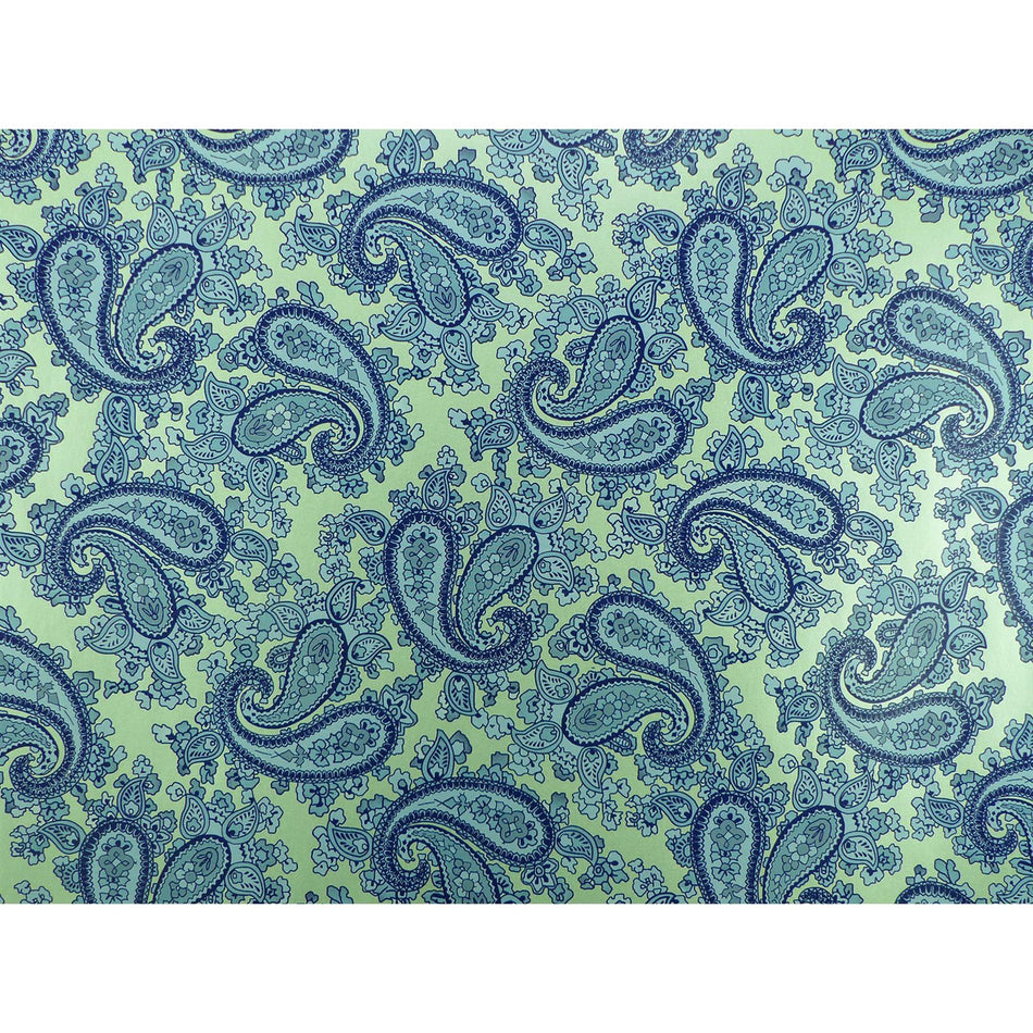 Mint Green Backed Blue Paisley Paper Guitar Body Decal - 420x295mm