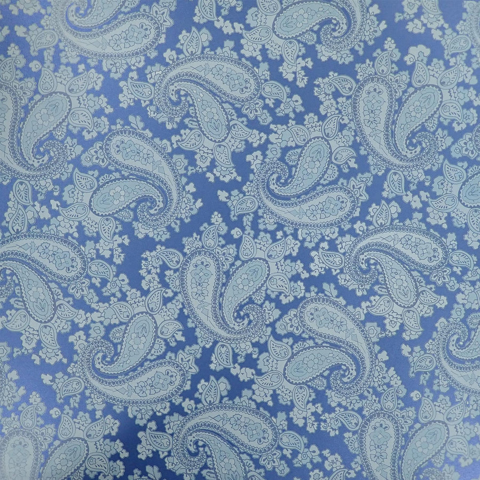 Blue Backed Powder Blue Paisley Paper Guitar Body Decal - 420x295mm