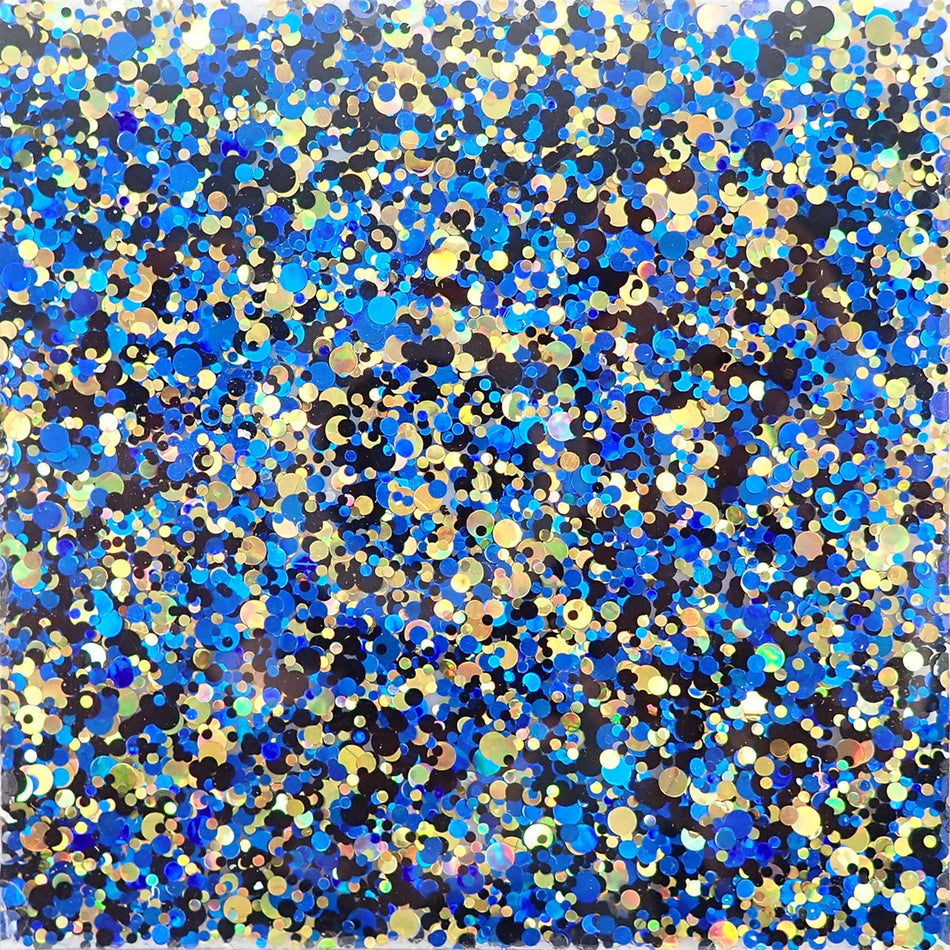 Blue Chunky Glitter Acrylic Sheet - 98x98x3mm, Sample