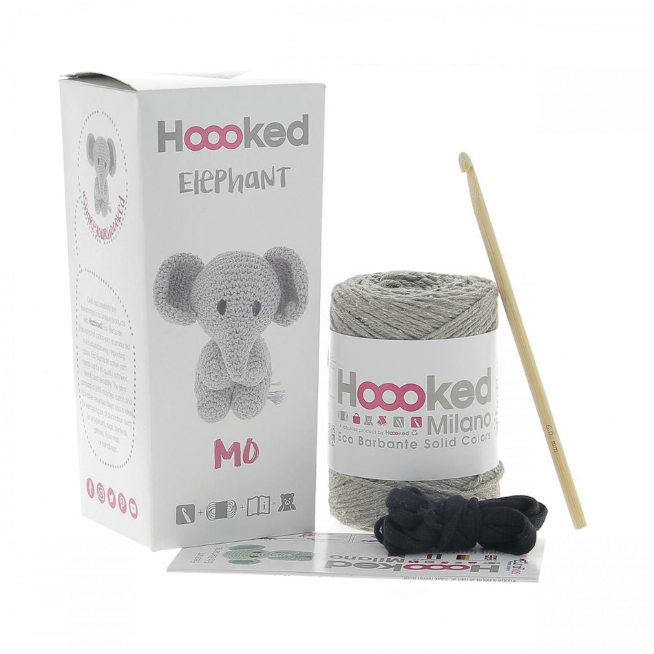 PAK103310 Eco Barbante Milano Taupe Cotton Elephant Mo Crochet Amigurumi Kit