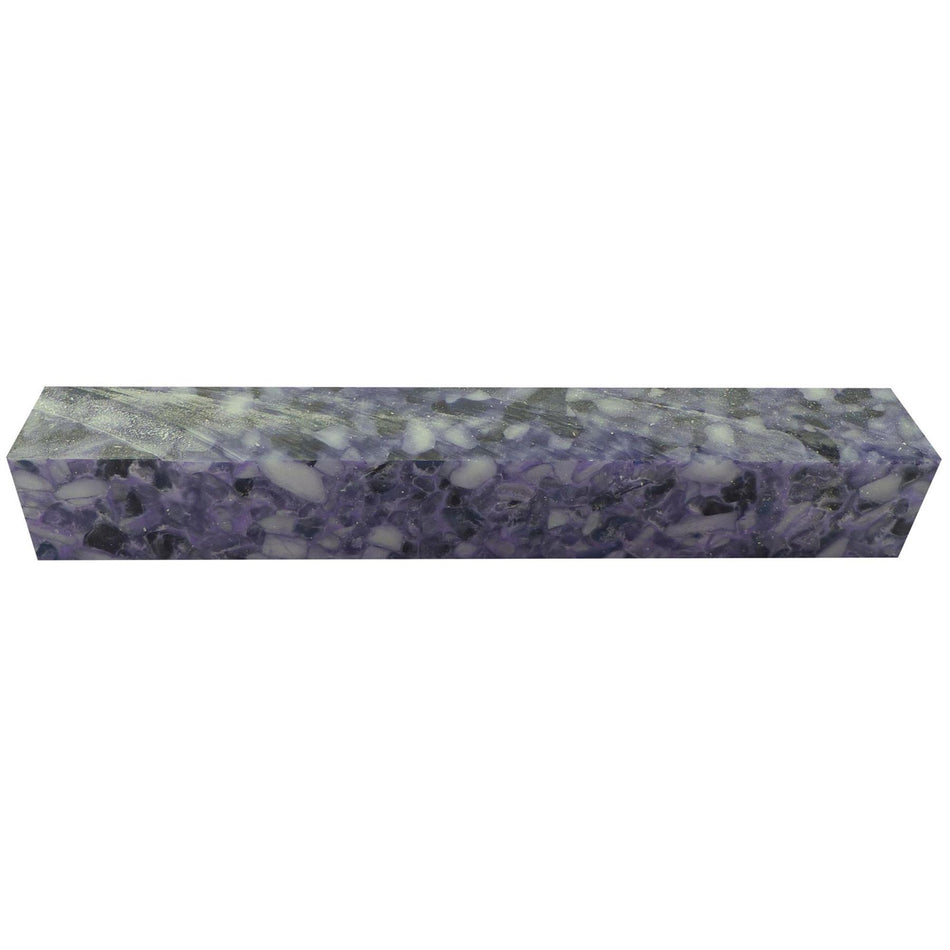 Amethyst Stardust Kirinite Acrylic Pen Blank - 150x20x20mm, 6x3/4x3/4"