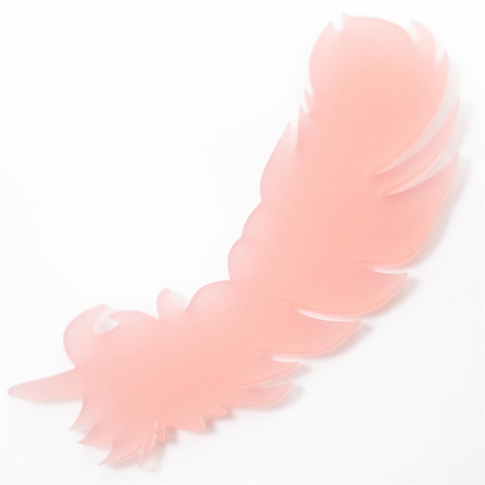 Blush Pink Acrylic Feather Decorations, 100mm (Style 5) (Pack of 3)