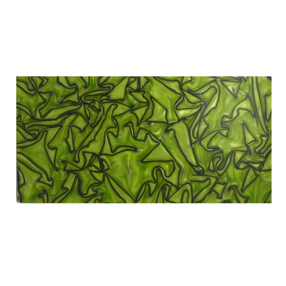 Toxic Green/Black Abstract Kirinite Acrylic Sheet - 304.8x152.4x6.35mm