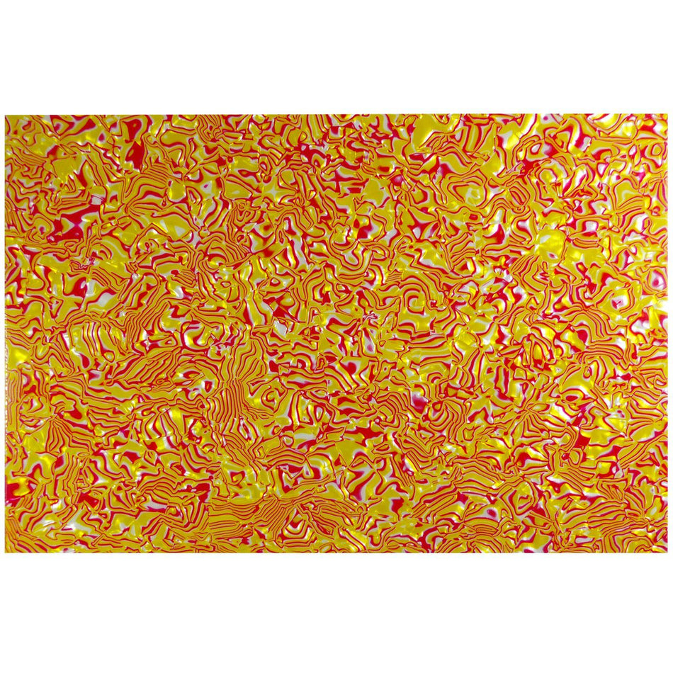Red and Yellow Shell PVC Electric Guitar Pickguard Sheet - 430x290x2.5mm, 4-Ply