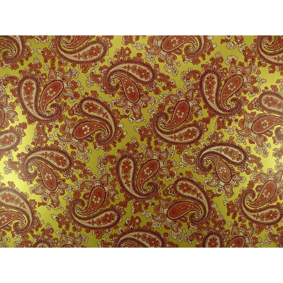 Rich Gold Backed Brown Paisley Paper Guitar Body Decal - 420x295mm