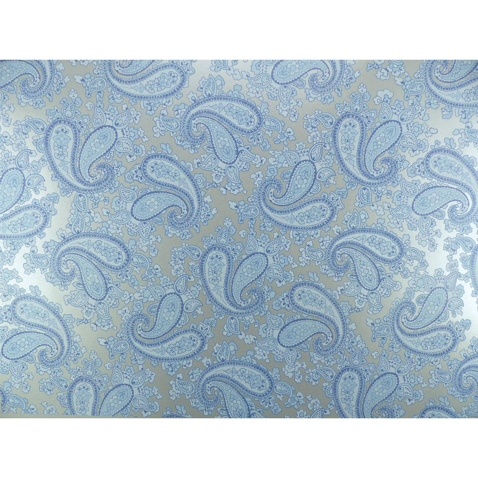 Silver Backed Powder Blue Paisley Paper Guitar Body Decal - 420x295mm