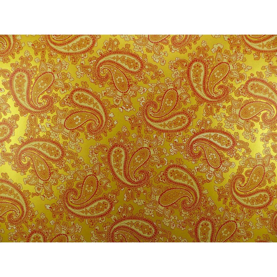 Jukebox Gold Backed Orange Paisley Paper Guitar Body Decal - 420x295mm