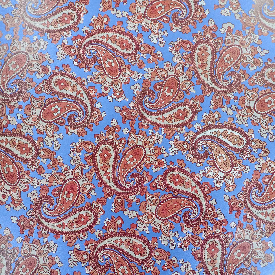 Blue Backed Brown Paisley Paper Guitar Body Decal - 420x295mm