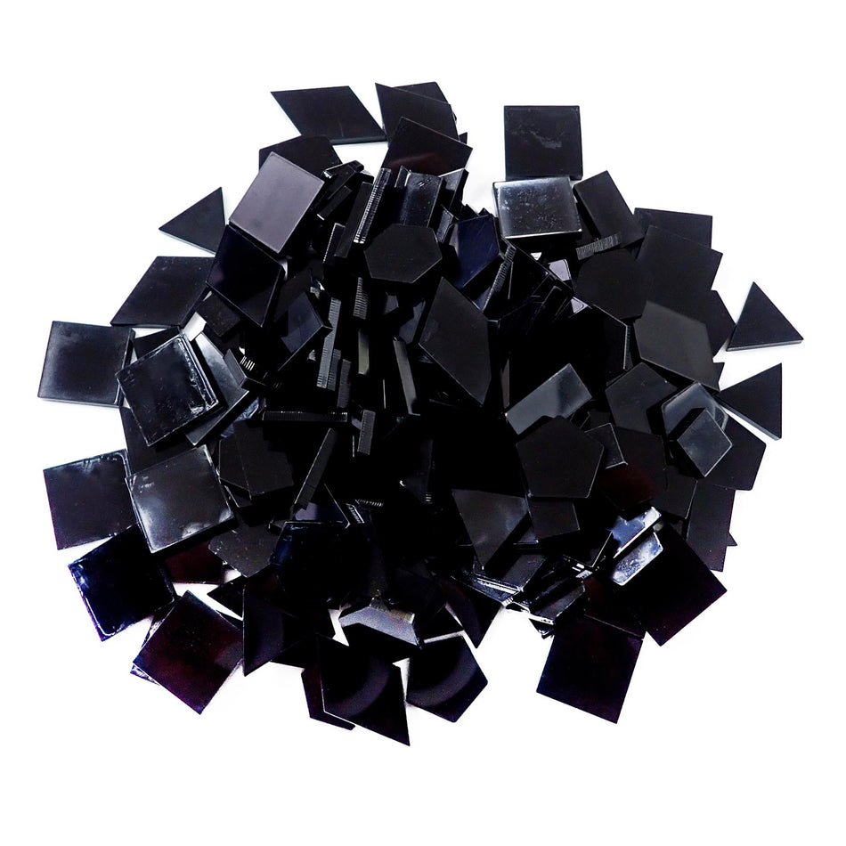 Mixed Black Acrylic Mosaic Tiles, 12-30mm (Pack of 200pcs)