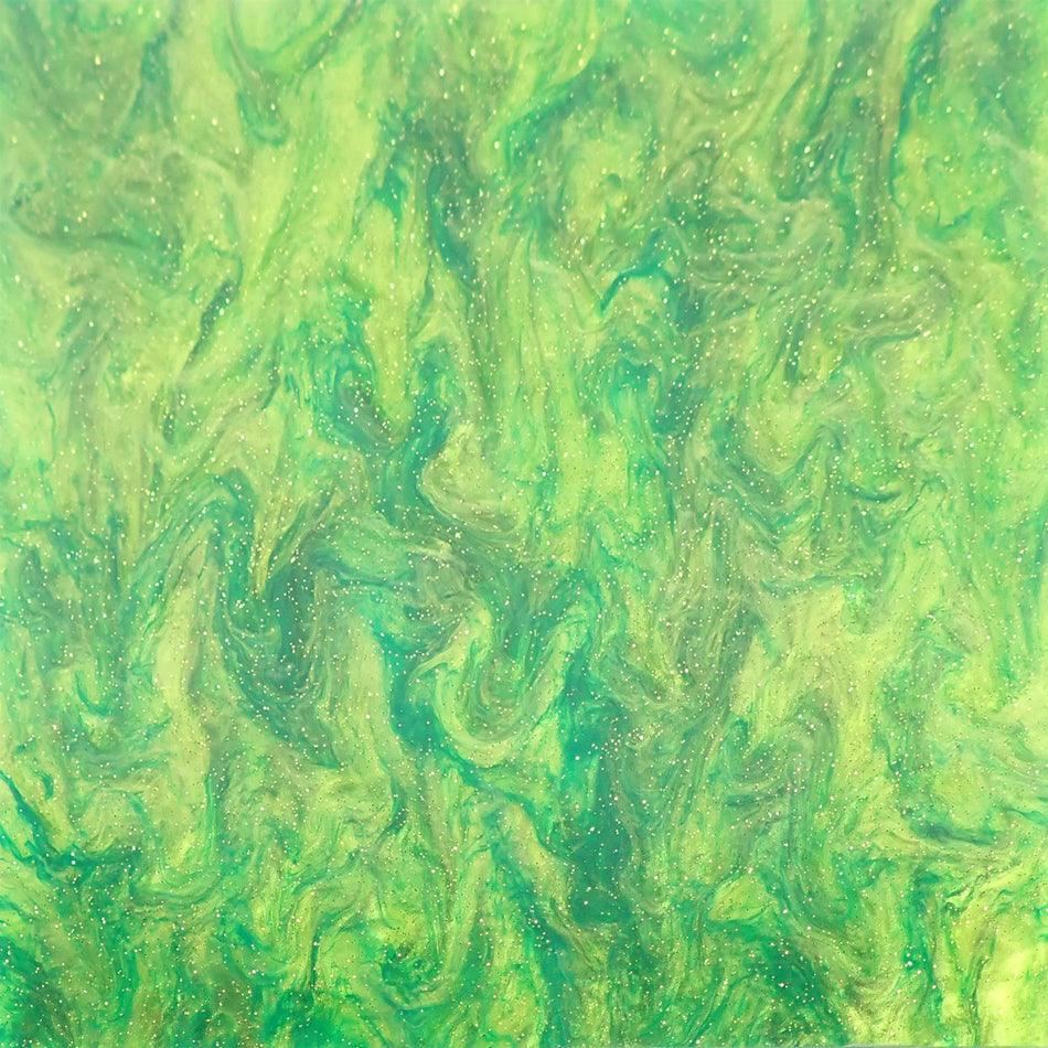 Green Glittering Smoky Cast Acrylic Sheet (3mm thick)